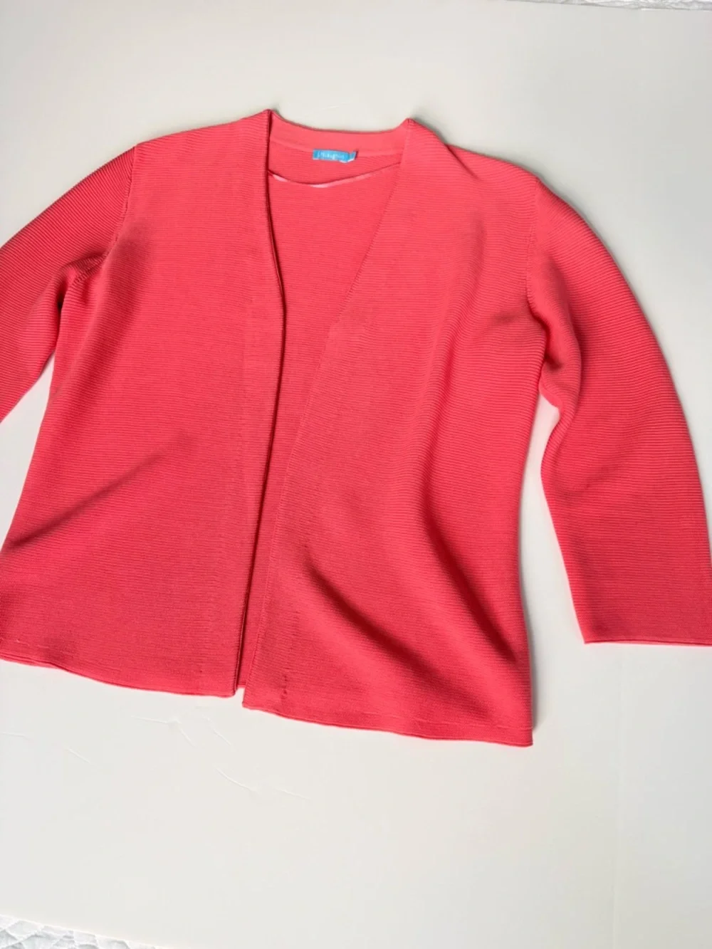 J. McLaughlin 3/4 Sleeve Open Front Cardigan Sweater Pink | Size Small
